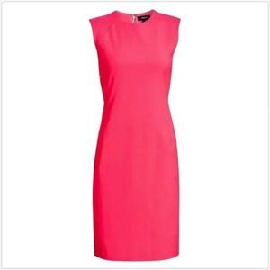 Theory Watermelon Pink Classic Suit Power Dress Stretch Wool Sheath NWT Size 2